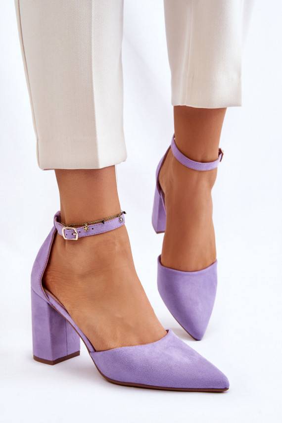  Suede Heel Pumps Violet Lexie