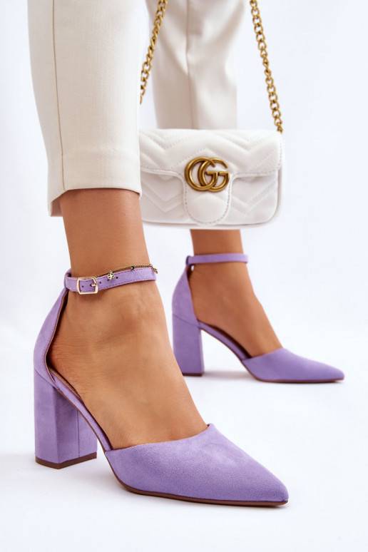 Suede Heel Pumps Violet Lexie  Suede Heel Pumps Violet Lexie