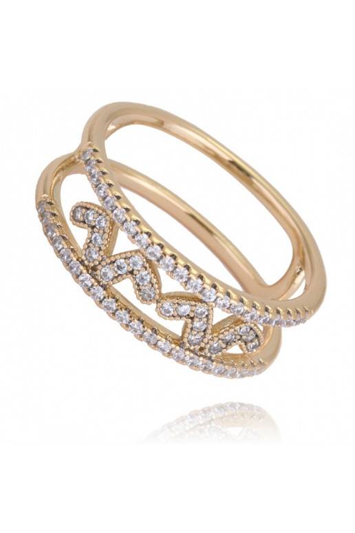 gold color-plated stainless steel ring PST764, Ring size: US7 - EU14