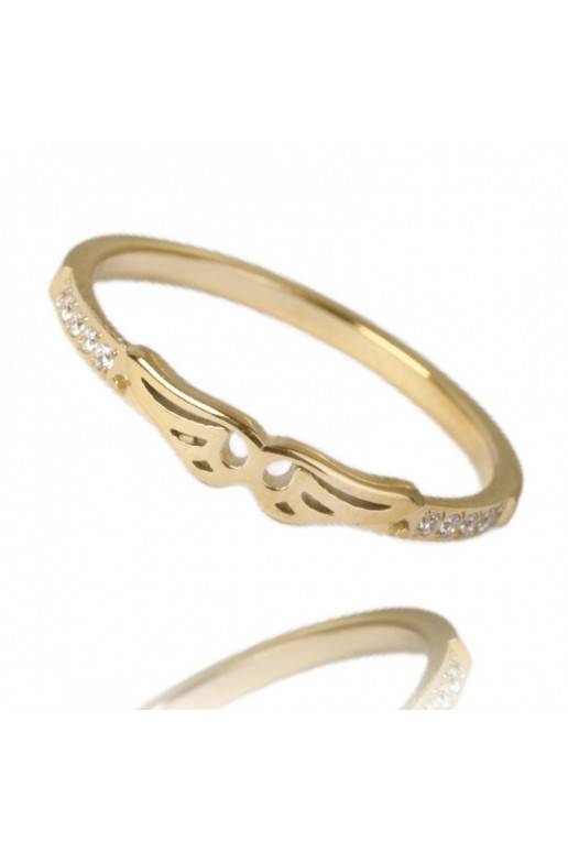 Stainless steel ring covered with 14k gold PST823, Ring size: US7 - EU14