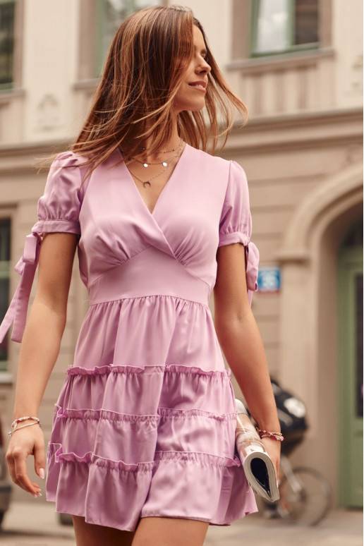 Summer dress with short sleeves purple PR3181