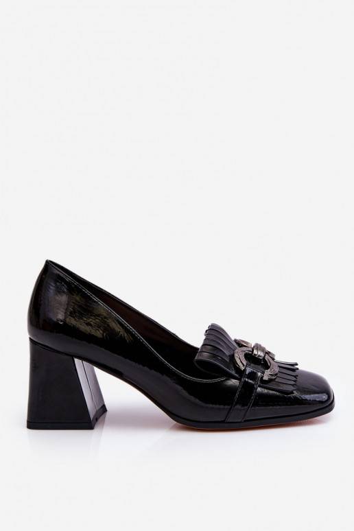 Patent Leather Comfortable Pumps Black Mercy 