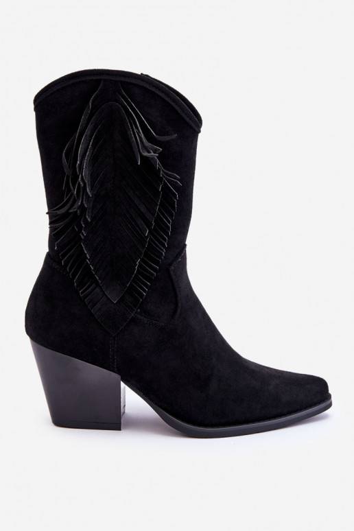 Women's Low Cowboy Boots Black Elyse