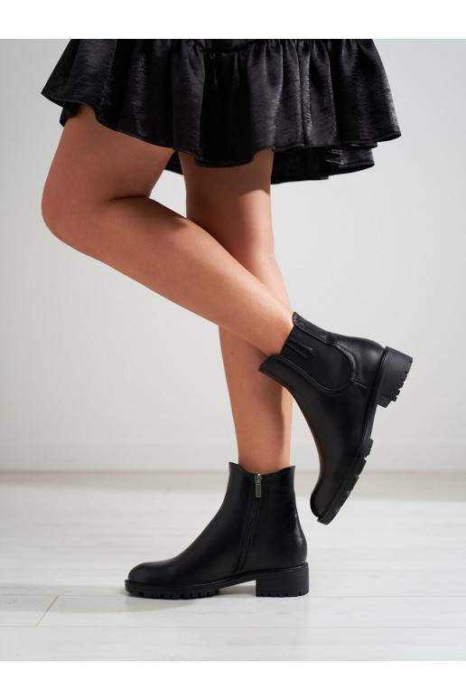  Women's boots Shelovet black from eco leather
