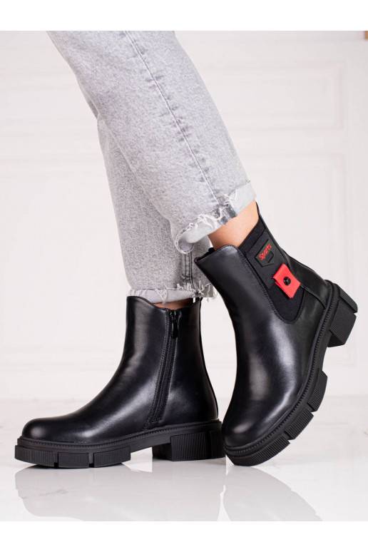 black Women's boots with platform Shelovet