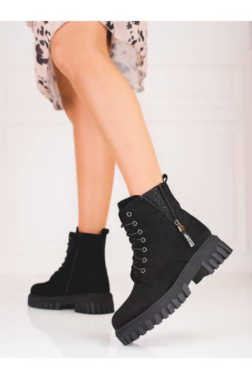 Women's boots  Shelovet z ozdobną cholewką black