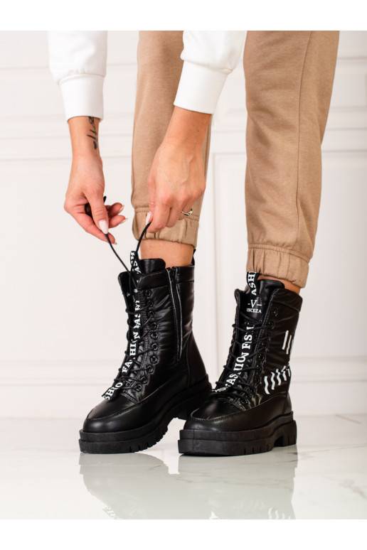 warm up women's boots with platform Vinceza black