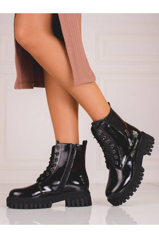 Women's boots  Shelovet z ozdobną cholewką black 