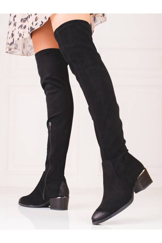 of suede women's boots Vinceza black