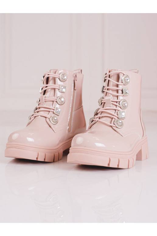 with laces boots dziewczęce  Shelovet pink