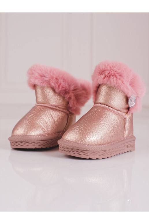 Snow boots dziewczęce with fur Shelovet pink