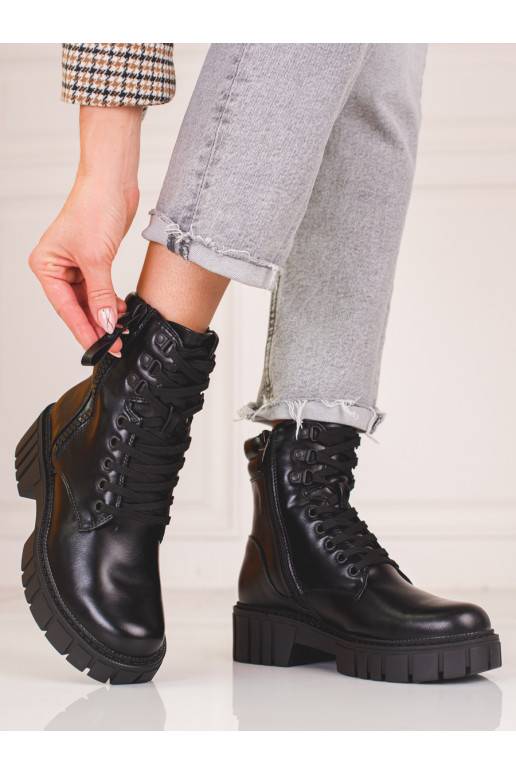 Women's boots Shelovet black with platform