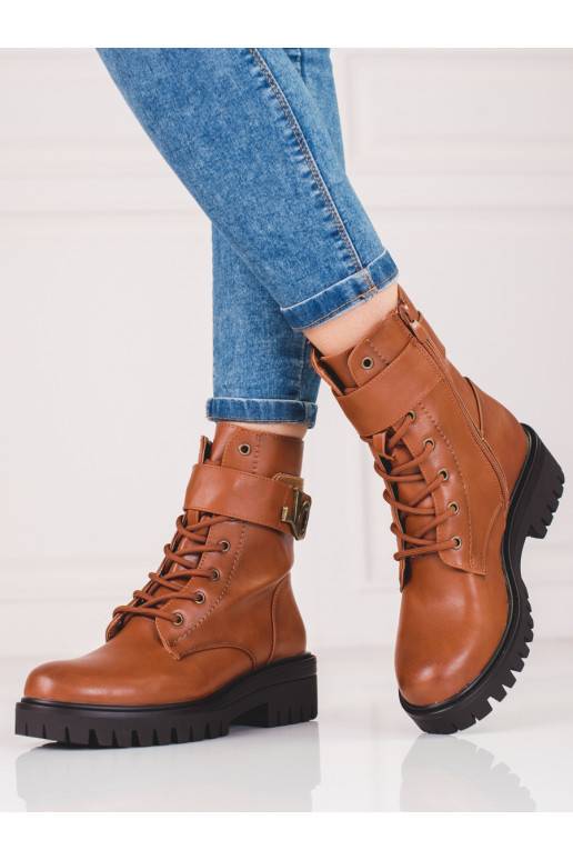 Women's boots Shelovet Brown color