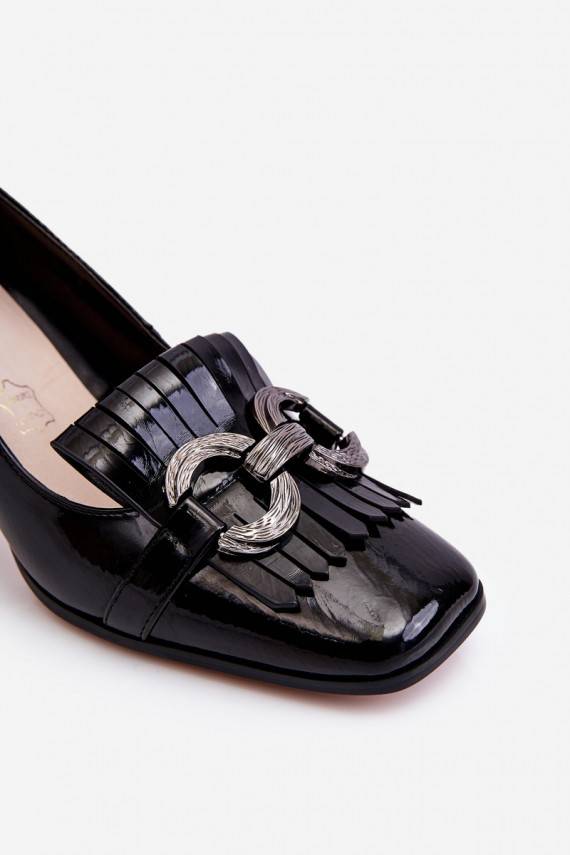 Patent Leather Comfortable Pumps Black Mercy 