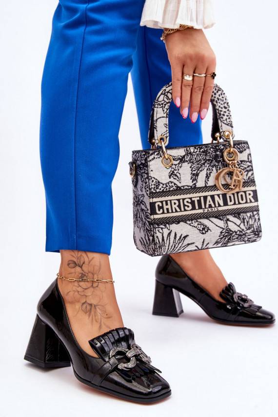 Patent Leather Comfortable Pumps Black Mercy 