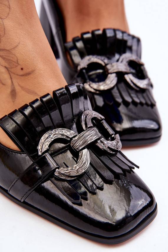 Patent Leather Comfortable Pumps Black Mercy 