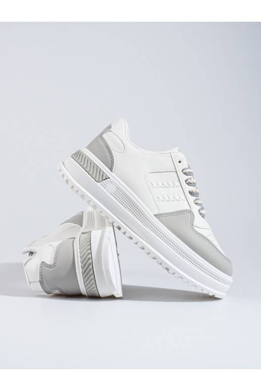   obuwie  Sneakers with a high platform Shelovet white-gray