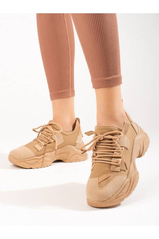 beige Sneakers model shoes with platform Shelovet