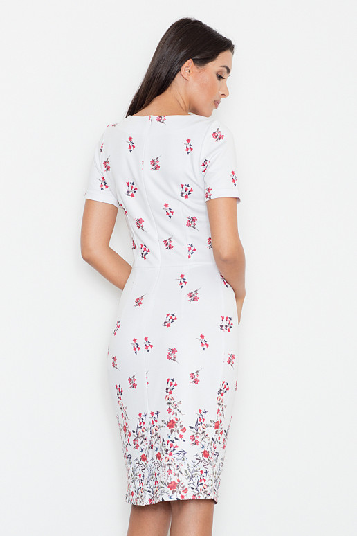 Balta gėlėta suknelė Figl