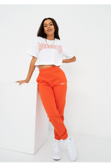 Way - White crop top &quot;Fiesta orange&quot; logo 2