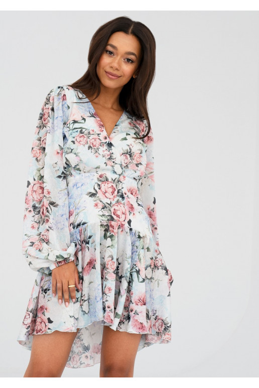 Tilli - Light blue floral printed mini dress