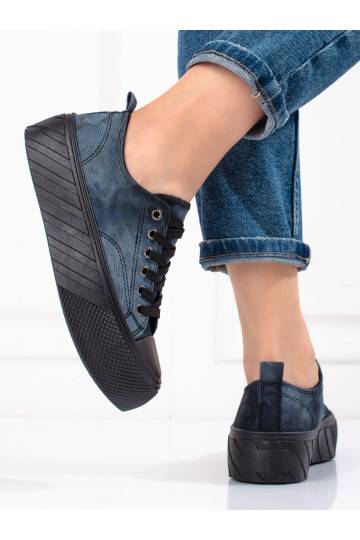 Women's boots Shelovet sztruksowe blue 2