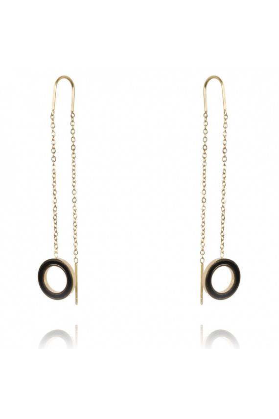 gold color-plated stainless steel earrings  KST2683