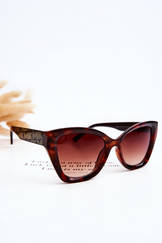 Women's Sunglasses With Lettering M2404 Marbled black-Brown