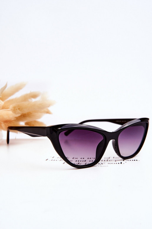 Fashionable Cat Eye Sunglasses V090169 Black Gradient Purple