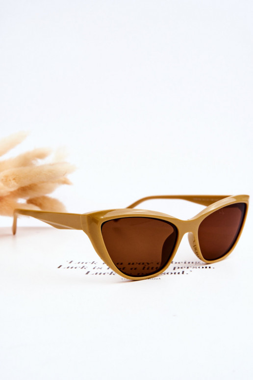 Fashionable Cat Eye Sunglasses V090169 Dark beige