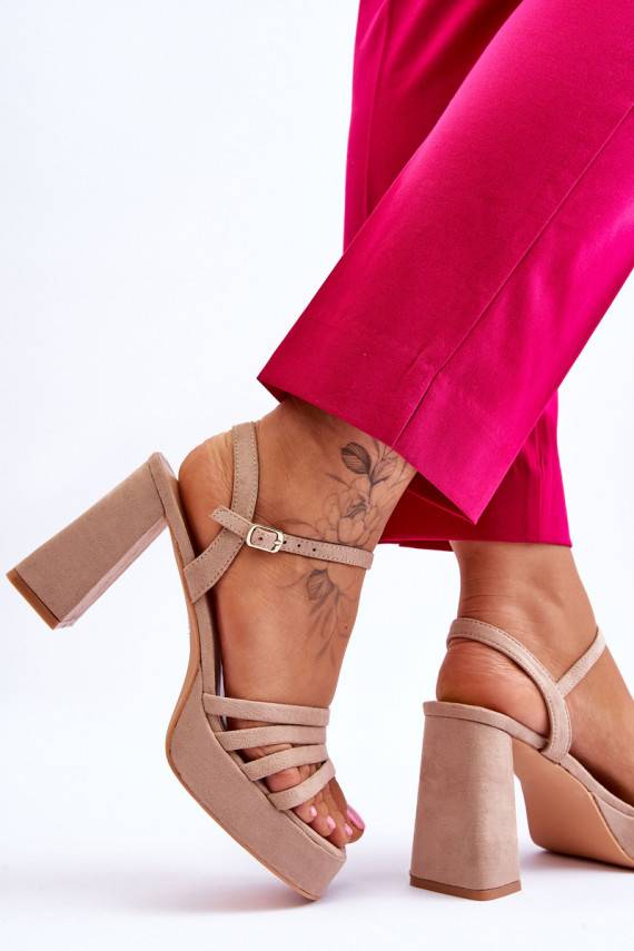 Women's Suede Platform Sandals Beige Verda