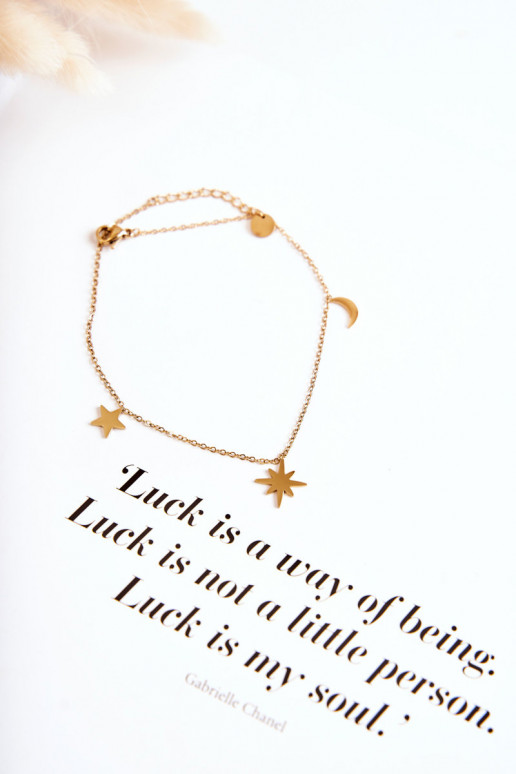 Bracelet on the leg of the stars and the moon gold