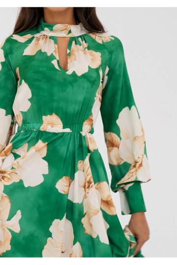 Florence - Green floral midi dress 2