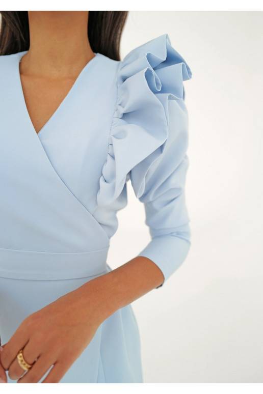 Donata - light blue mini wrap dress