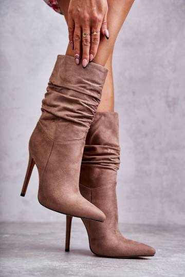 Women's Wrinkled Boots Boots Brown Laguna