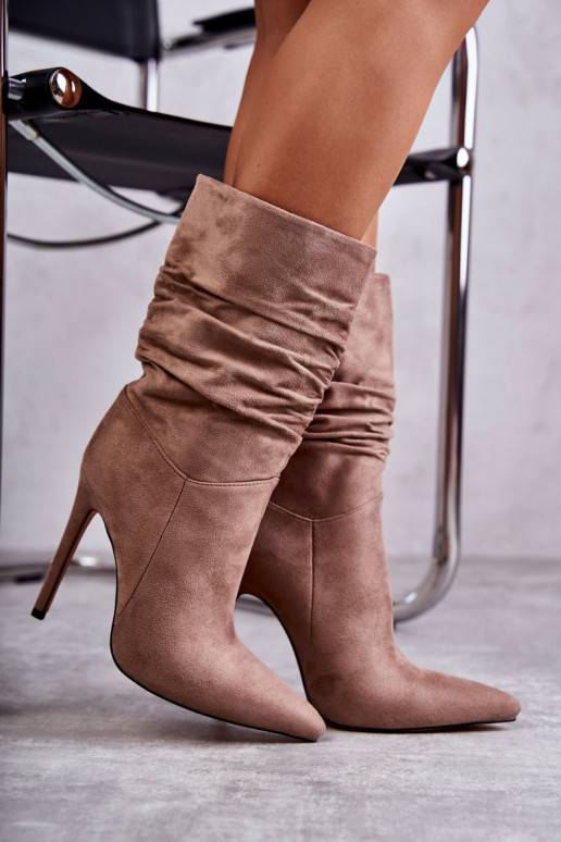 Women's Wrinkled Boots Boots Brown Laguna  Women's Wrinkled Boots Boots Brown Laguna