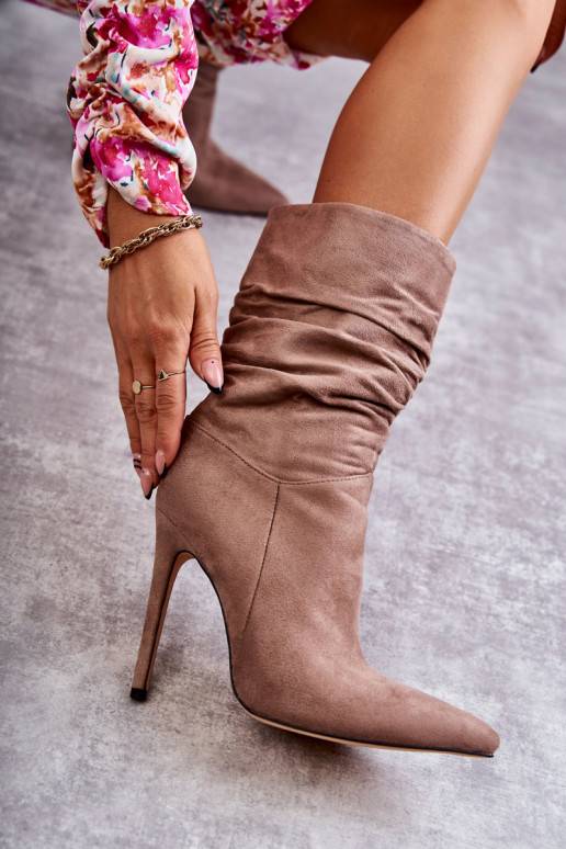 Women's Wrinkled Boots Boots Brown Laguna  Women's Wrinkled Boots Boots Brown Laguna