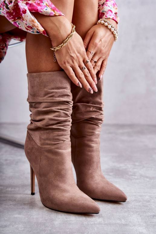 Women's Wrinkled Boots Boots Brown Laguna  Women's Wrinkled Boots Boots Brown Laguna