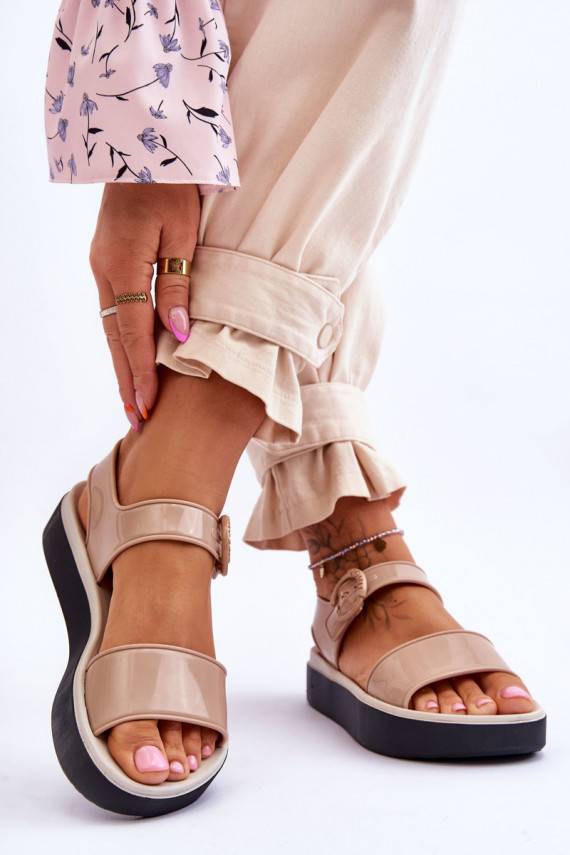 Fragrant Hypoallergenic Sandals ZAXY JJ285240 Beige and Black