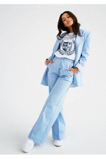 Ellis - Loose blue cotton trousers