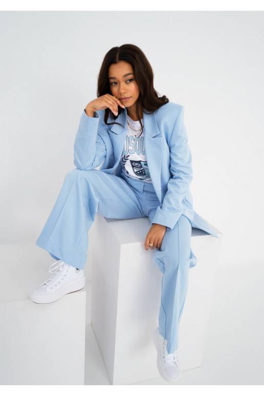 Ellis - Loose blue cotton trousers