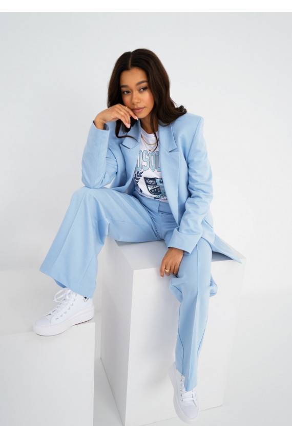 Ellis - Loose blue cotton trousers
