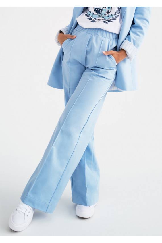Ellis - Loose blue cotton trousers
