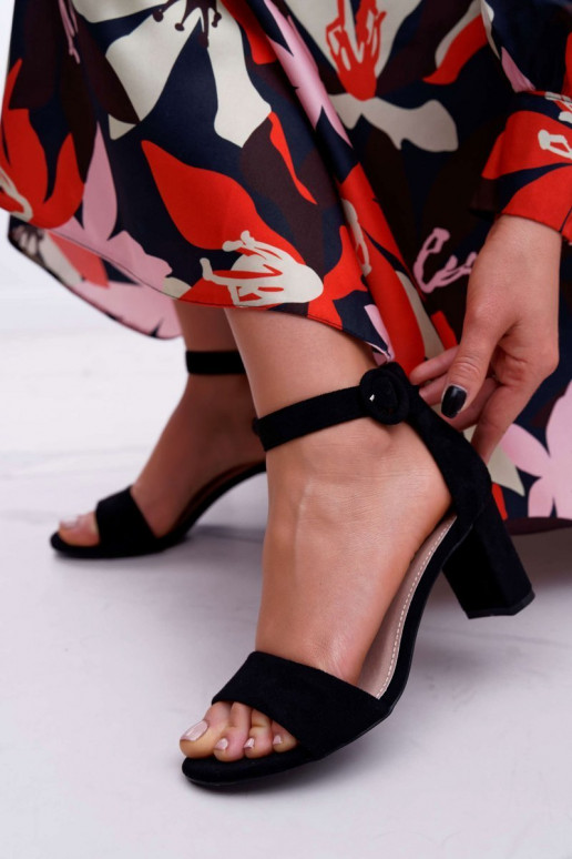 Women's Stiletto Sandals Suede Black Lexi