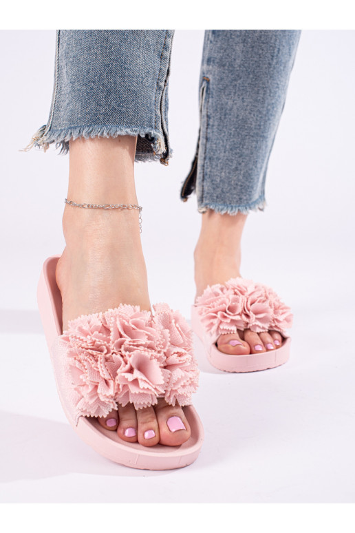 pink slippers  z kwiatami Shelovet