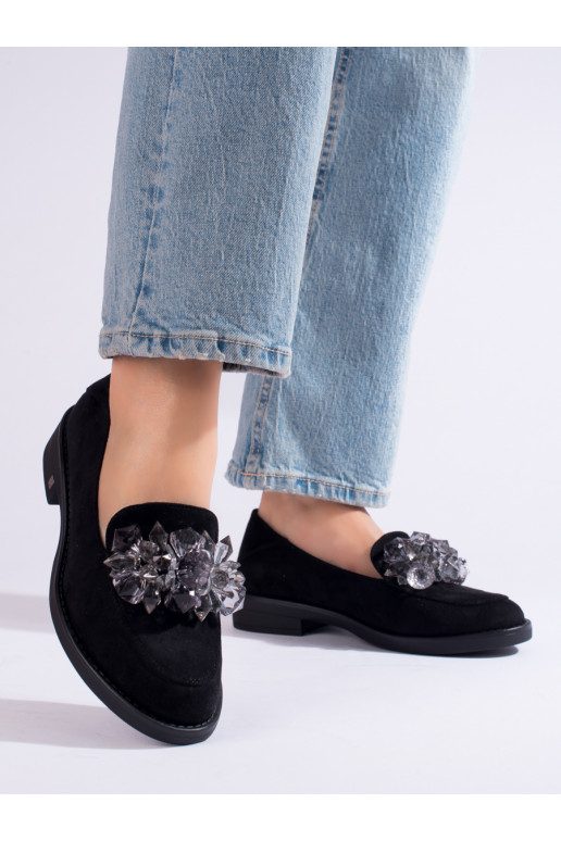 of suede black Women's moccasins Potocki