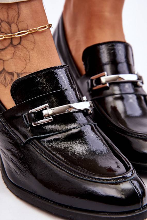 Comfortable Lacquered Pumps Black Damira 