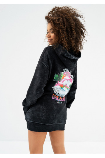Viper - Black vintage wash hoodie "Dreamland" 2