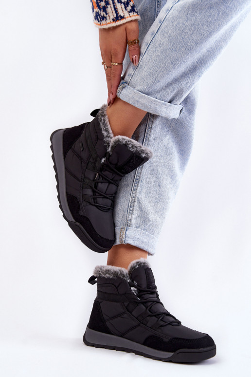 Women's Insulated Snow Boots Cross Jeans KK2R4016C Black