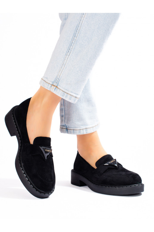 black of suede Women's moccasins Potocki